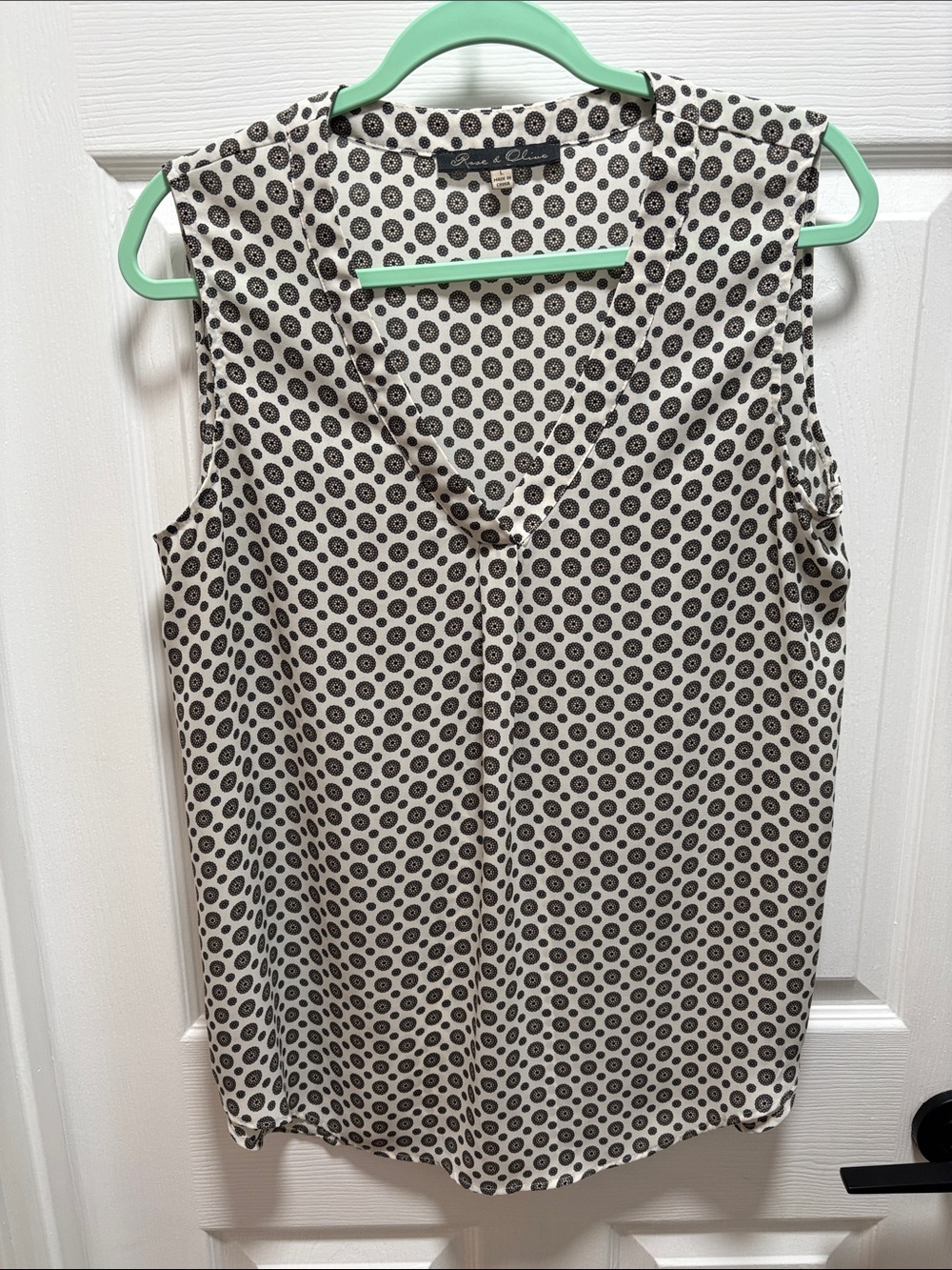 Rose & Olive Sleeveless V-Neck Polka Dot Camisole